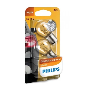 SÆT 2x Bilpære Philips VISION 12499CP BAY15d/5W/12V