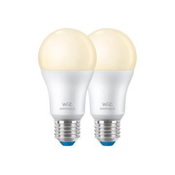 SÆT 2x LED-pære dæmpbar A60 E27/8W/230V 2700K CRI 90 Wi-Fi - WiZ