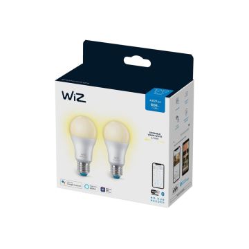 SÆT 2x LED-pære dæmpbar A60 E27/8W/230V 2700K CRI 90 Wi-Fi - WiZ