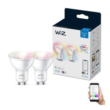 SÆT 2x LED-pære med RGBW-farver dæmpbar PAR16 GU10/4,7W/230V 2200-6500K Wi-Fi - WiZ