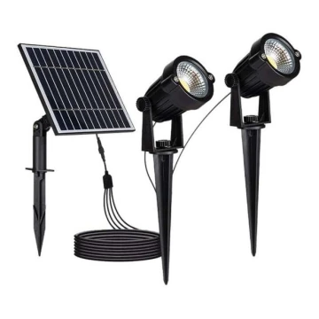 SÆT 2x LED solcellelampe 2xLED/1,2W/3,7V IP65 3000K