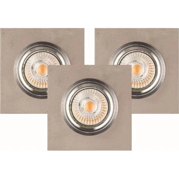 SÆT 3x LED indbygningslampe VITAR 1xGU10/5W/230V CRI 90 beton – FSC certificeret