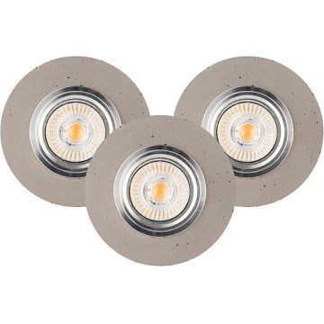 SÆT 3x LED indbygningslampe VITAR 1xGU10/5W/230V CRI 90 beton – FSC certificeret