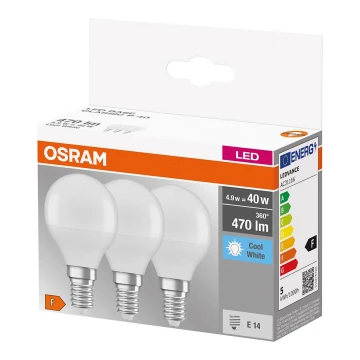 SÆT 3x LED pære P40 E14/4,9W/230V 4000K - Osram