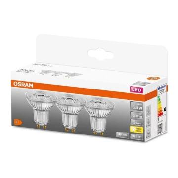 SÆT 3x LED-pære PAR16 GU10/2,6W/230V 2700K - Osram