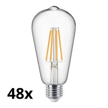 SÆT 48x LED-pære VINTAGE ST64 E27/7W/230V 2700K