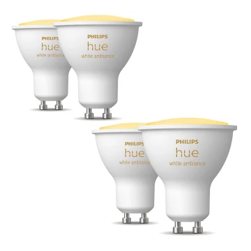 SÆT 4x LED-pære dæmpbar Philips Hue WHITE AMBIANCE GU10/5W/230V 2200-6500K