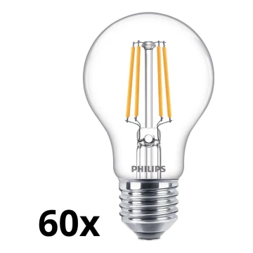 SÆT 60x LED-pære VINTAGE Philips A60 E27/4,3W/230V 2700K