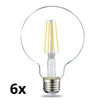 SÆT 6x LED-pære dæmpbar VINTAGE G93 E27/8W/230V 2700K