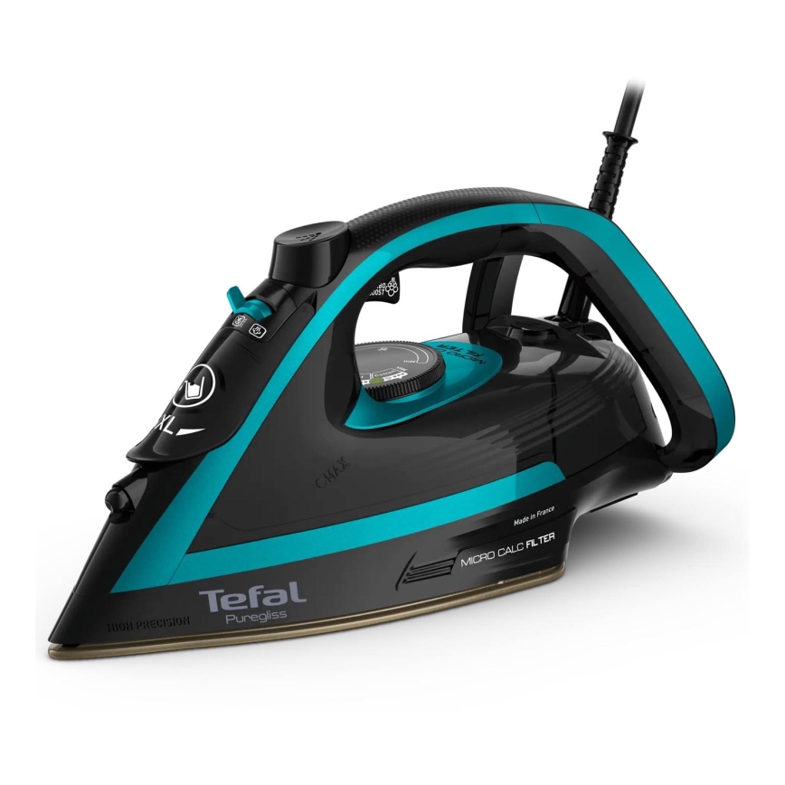 Tefal - Dampstrygejern PUREGLISS 3000W/230V turkis/sort