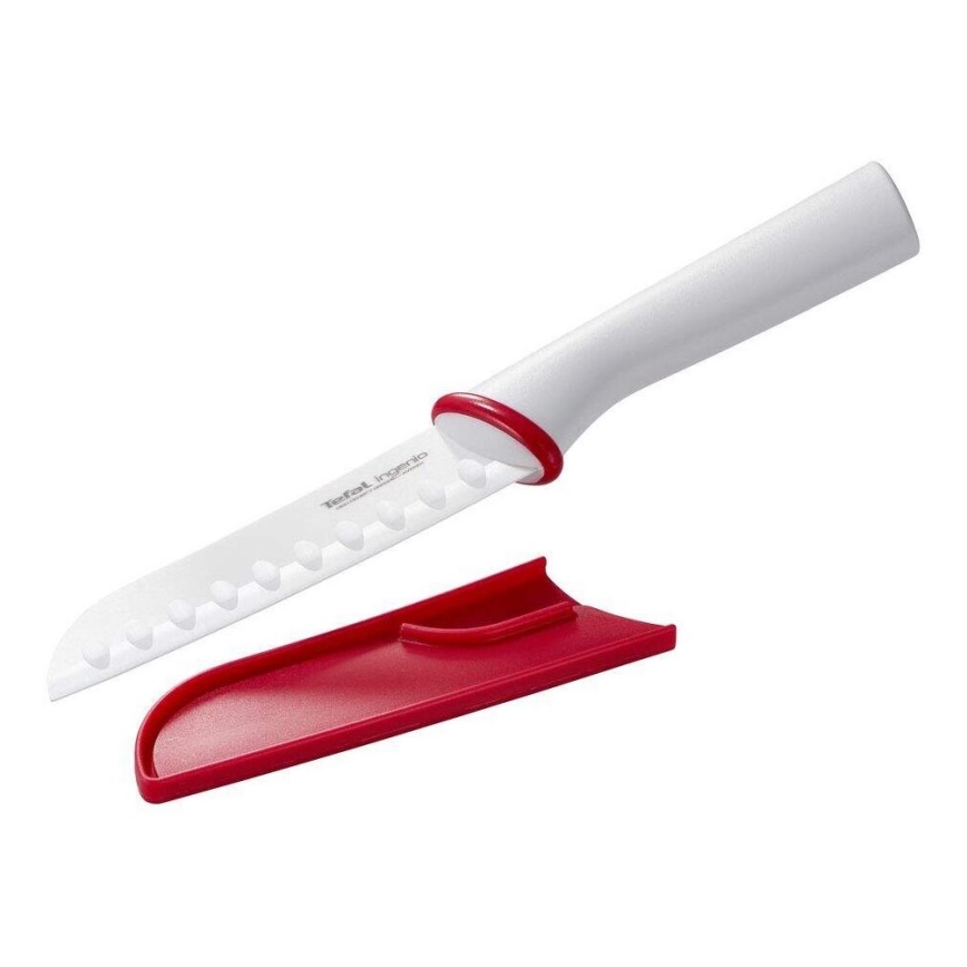 Tefal - Keramisk kniv santoku INGENIO 13 cm hvid/rød