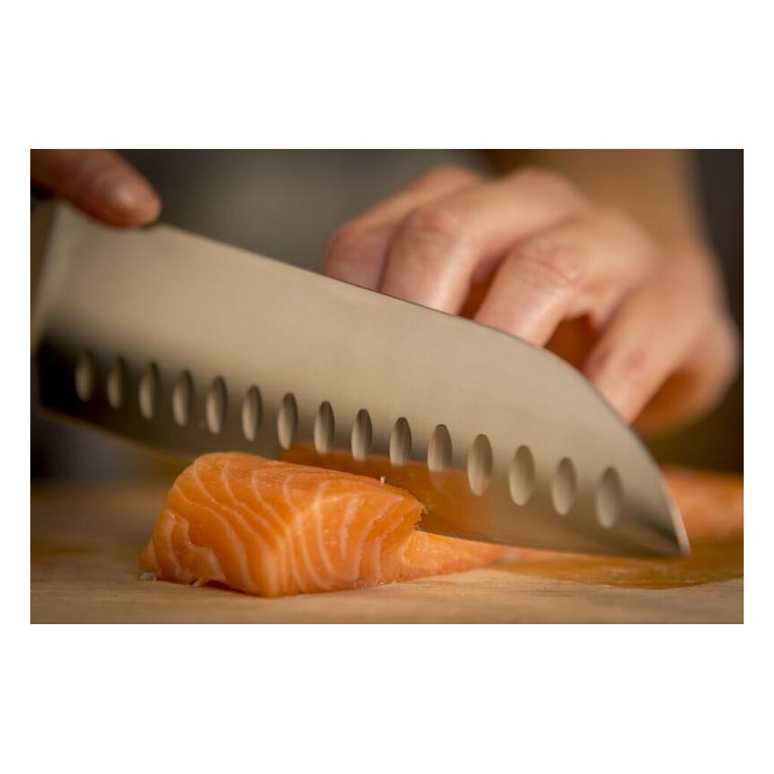 Tefal - Kniv rustfrit stål santoku ICE FORCE 18 cm krom/sort