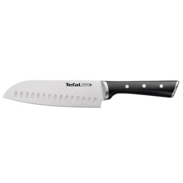 Tefal - Kniv rustfrit stål santoku ICE FORCE 18 cm krom/sort