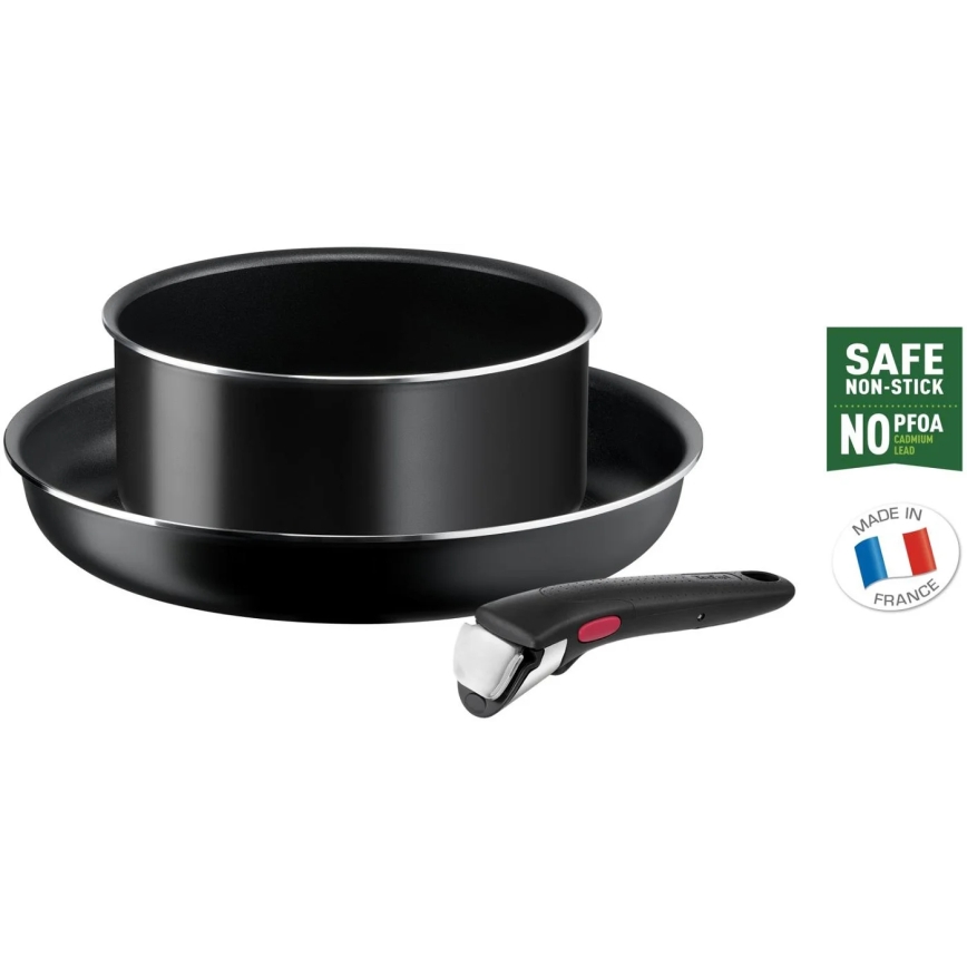 Tefal - Kogegrej 3 stk. INGENIO EASY COOK & CLEAN BLACK