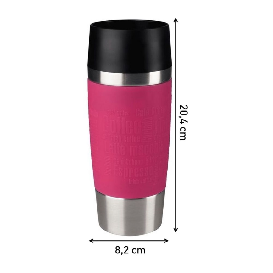 Tefal - Termokrus 360 ml TRAVEL MUG rustfri/lyserød