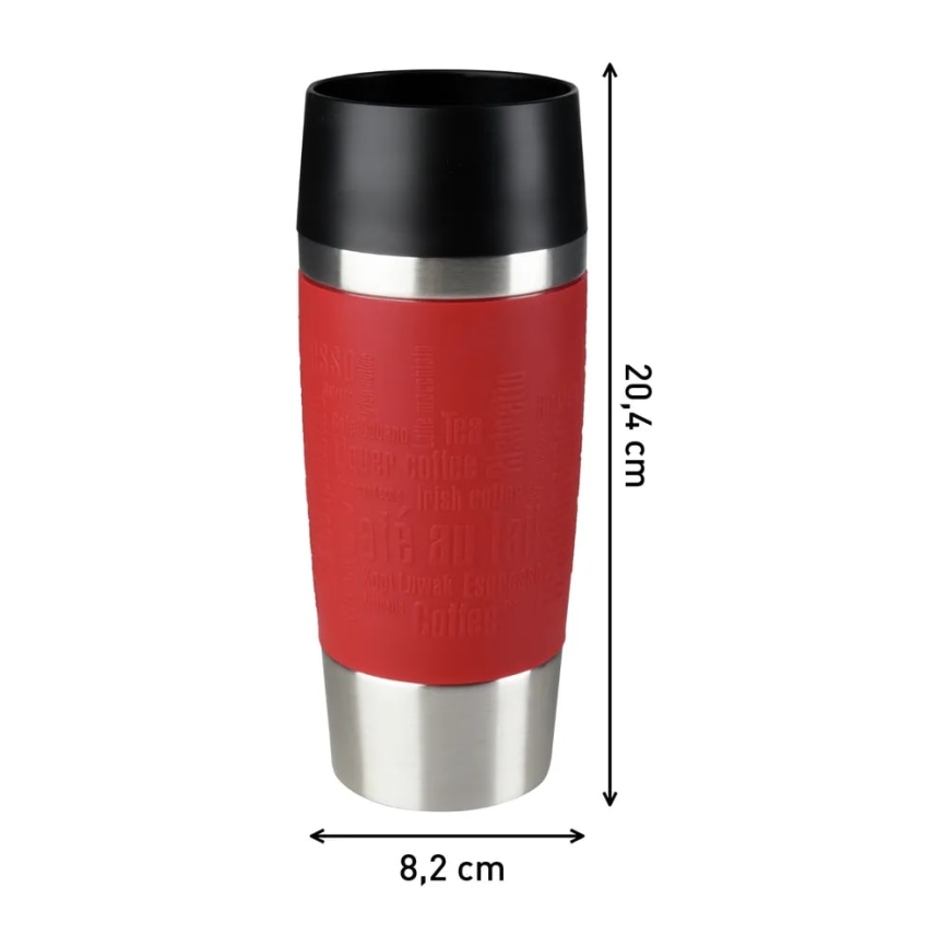 Tefal - Termokrus 360 ml TRAVEL MUG rustfri/rød