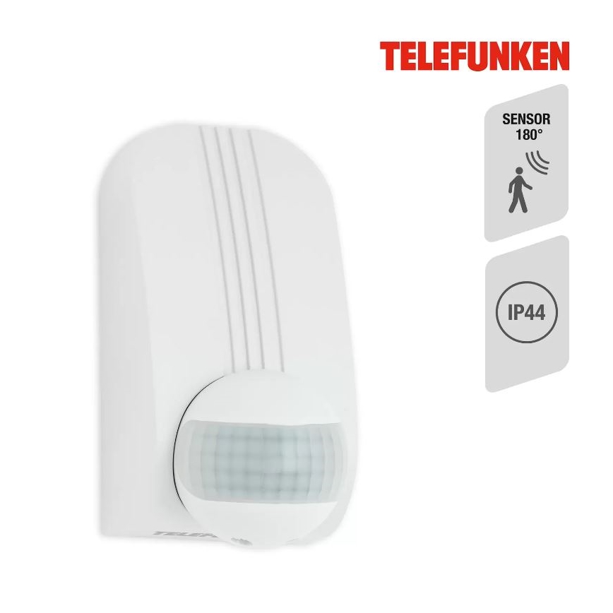 Telefunken 306506TF - Udendørs bevægelsessensor 180° IP44 hvid