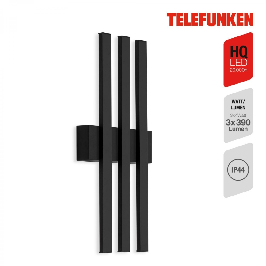 Telefunken 313305TF - Udendørs LED væglampe 3xLED/4W/230V IP44