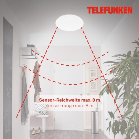Telefunken 601306TF - LED loftlampe til badeværelse med sensor LED/20W/230V IP44 diameter 40 cm