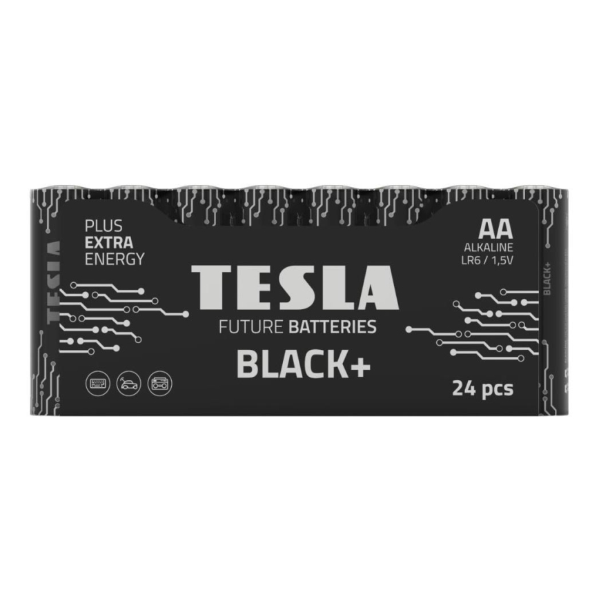 Tesla Batteries - 24 stk. Alkalisk batteri AA BLACK+ 1,5V 2800 mAh