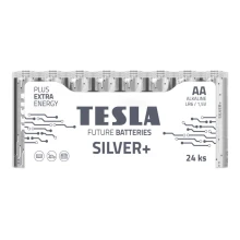 Tesla Batteries - 24 stk. Alkalisk batteri AA SILVER+ 1,5V 2900 mAh