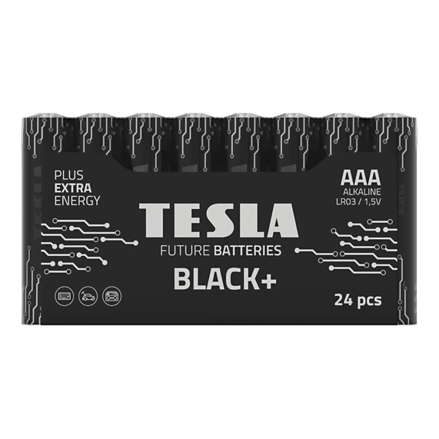 Tesla Batteries - 24 stk. Alkalisk batteri AAA BLACK+ 1,5V 1200 mAh