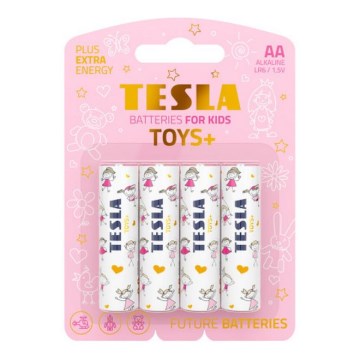 Tesla Batteries - 4 stk. Alkalisk batteri AA TOYS+ 1,5V 2900 mAh