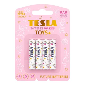 Tesla Batteries - 4 stk. Alkalisk batteri AAA TOYS+ 1,5V 1300 mAh