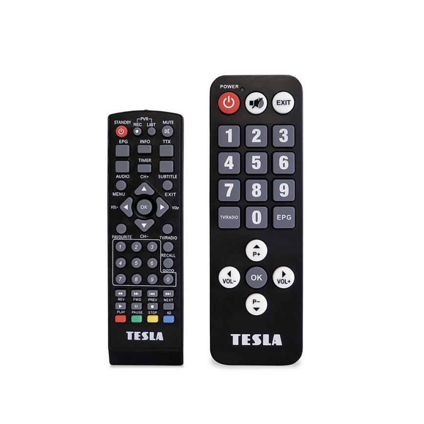 TESLA Electronics - DVB-T2 H.265 (HEVC) modtager + 2x fjernbetjening