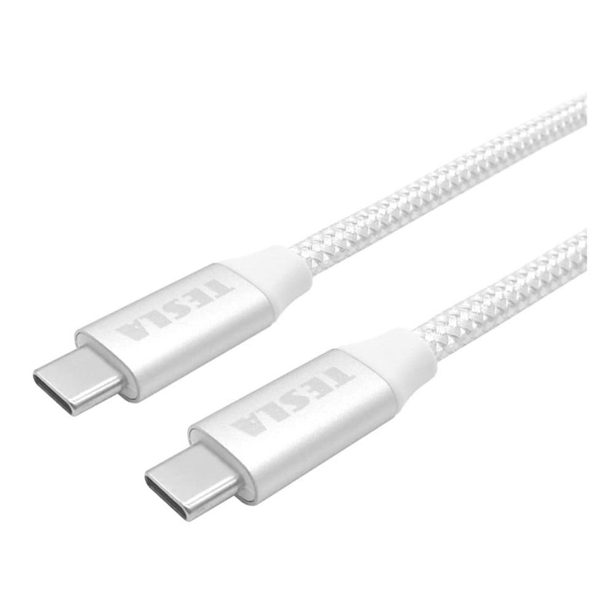 TESLA Electronics - USB-kabel USB-C 3.2 connector Power Delivery 1 m 100W hvid