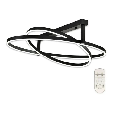 Top Light - LED loftlampe dæmpbar SATURN 2xLED/25W/230V sort + fjernbetjening