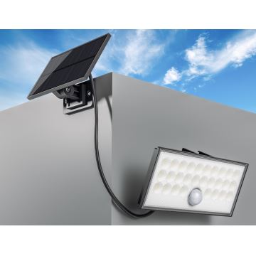 Top Light - Soldrevet LED vægprojektør med sensor HELEON VARIO LED/8W/3,7V IP65 4000K + fjernbetjening