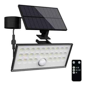 Top Light - Soldrevet LED vægprojektør med sensor HELEON VARIO LED/8W/3,7V IP65 4000K + fjernbetjening