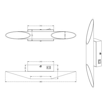 Trio - LED væglampe BOLERO 2xLED/3,1W/230V CRI 90 mat krom