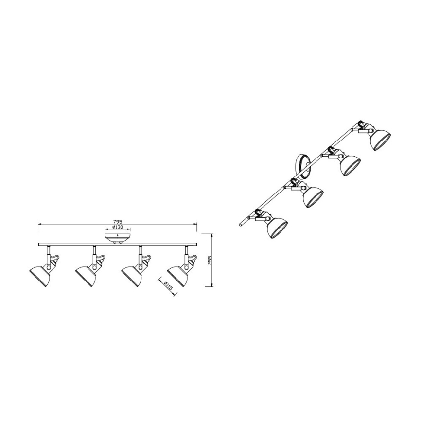 Trio - Spotlampe GINA 4xE14/40W/230V hvid