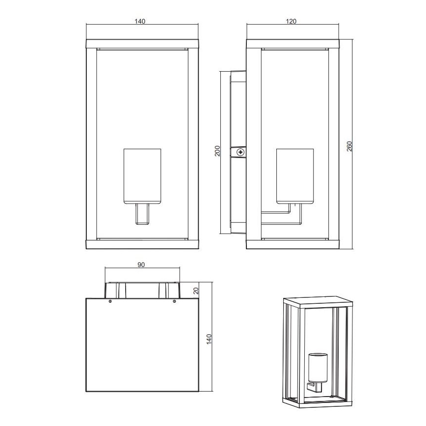 Trio - Udendørs væglampe GARONNE 1xE27/60W/230V IP44