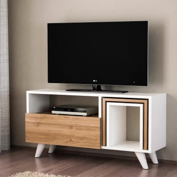 Tv-bord NOVELLA 51x90 cm hvid/brun