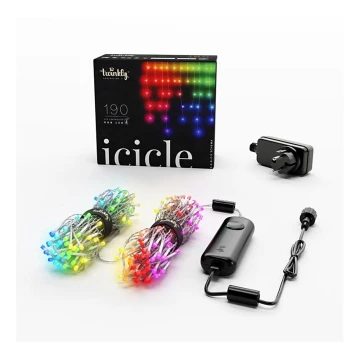 Twinkly - LED RGB Dæmpbar udendørs Lysgardin ICICLE 190xLED 11,5 m IP44 Wi-Fi