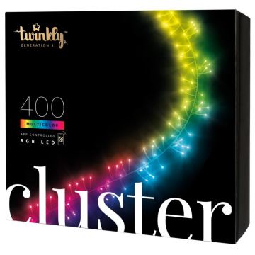 Twinkly - LED RGB Dæmpbar udendørs julekæde CLUSTER 400xLED 9,5 m IP44 Wi-Fi