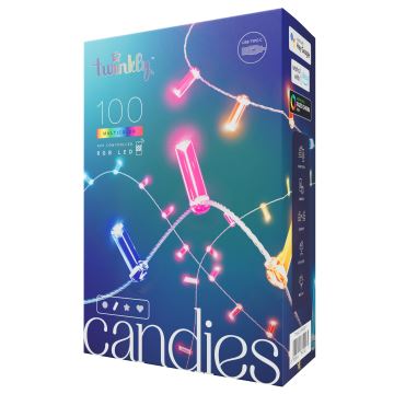 Twinkly - LED lyskæde m. RGB-farver dæmpbar CANDIES 100xLED 8 m USB Wi-Fi