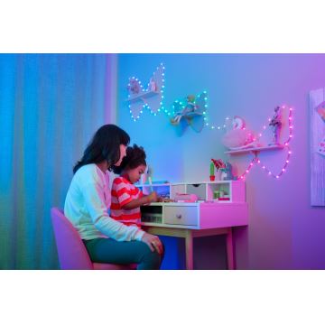 Twinkly - LED lyskæde m. RGB-farver dæmpbar CANDIES 200xLED 14 m USB Wi-Fi