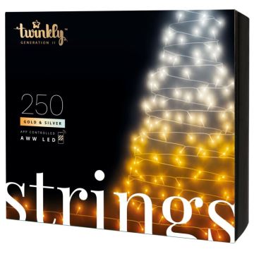 Twinkly - LED Dæmpbar udendørs julekæde STRINGS 250xLED 23,5 m IP44 Wi-Fi