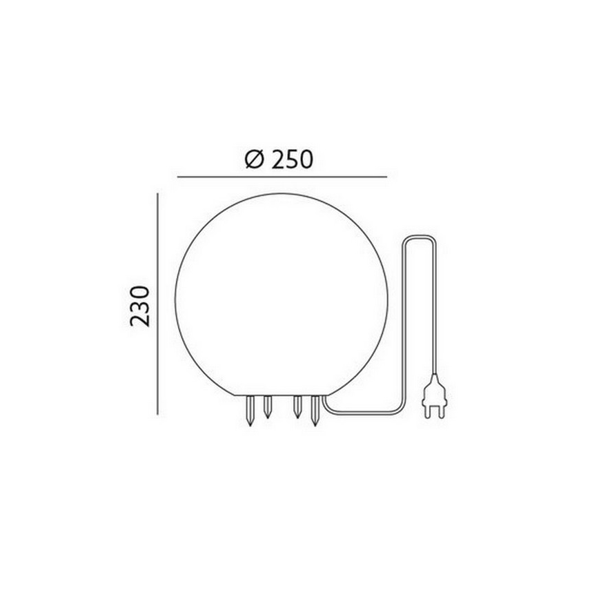 Udendørs dekorationslampe GARDEN BALL 1xE27/40W/230V IP65 diam. 25 cm