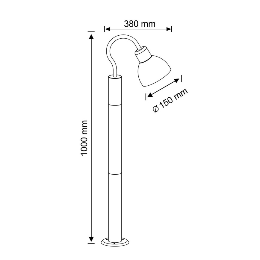 Udendørs lampe ARNE 1xE27/10W/230V IP44 100 cm