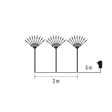 Udendørs LED juledekoration 180xLED/3,6W/230V IP44 kold hvid