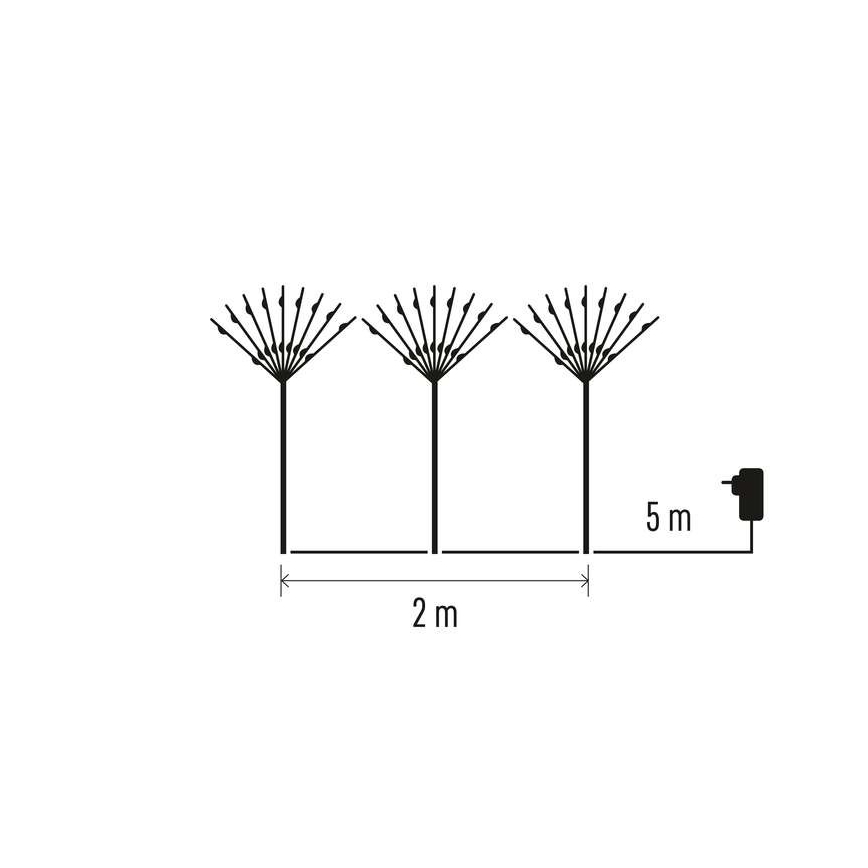 Udendørs LED juledekoration 180xLED/3,6W/230V IP44 kold hvid