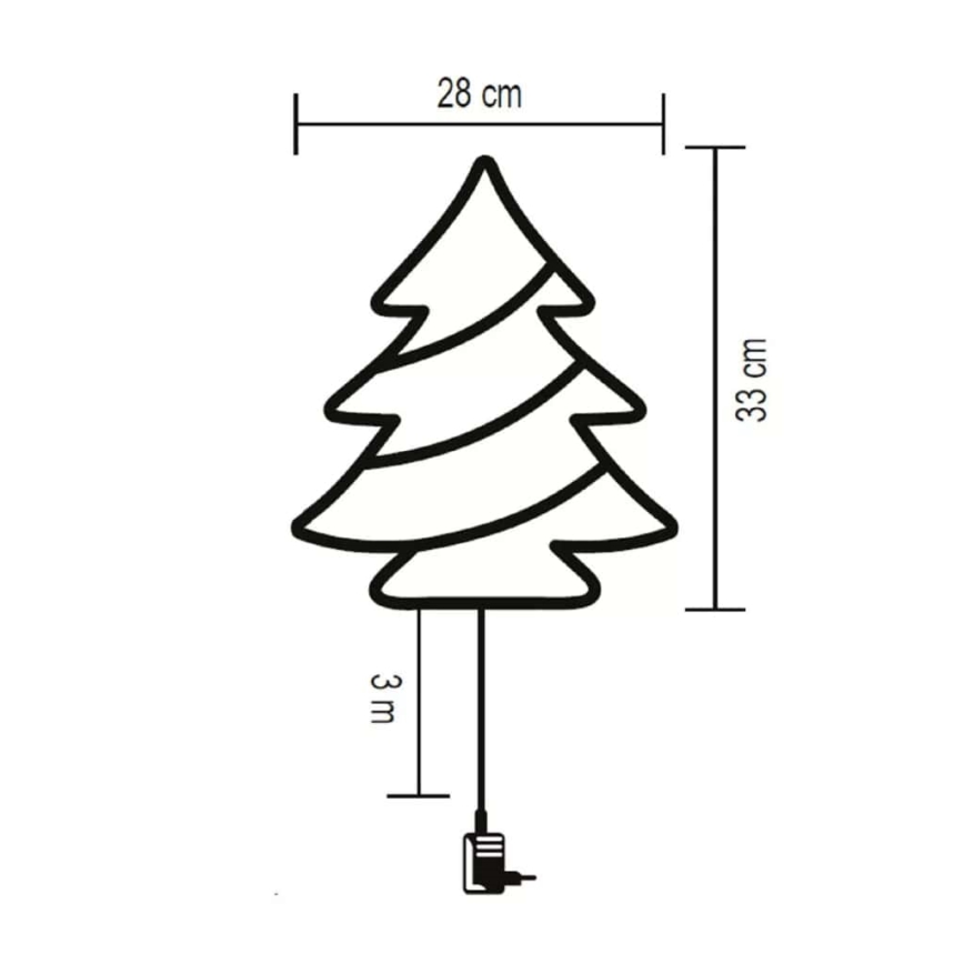 Udendørs LED juledekoration til vindue 35xLED/230V IP44 varm hvid/træ