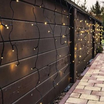 Udendørs LED julelyskæde 100xLED/2,5x0,9m IP44 varm hvid