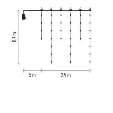 Udendørs LED julelyskæde 100xLED/8 funktioner 7,9x0,7m IP44 varm hvid