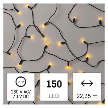 Udendørs LED julelyskæde 150xLED/27,35m IP44 vintage